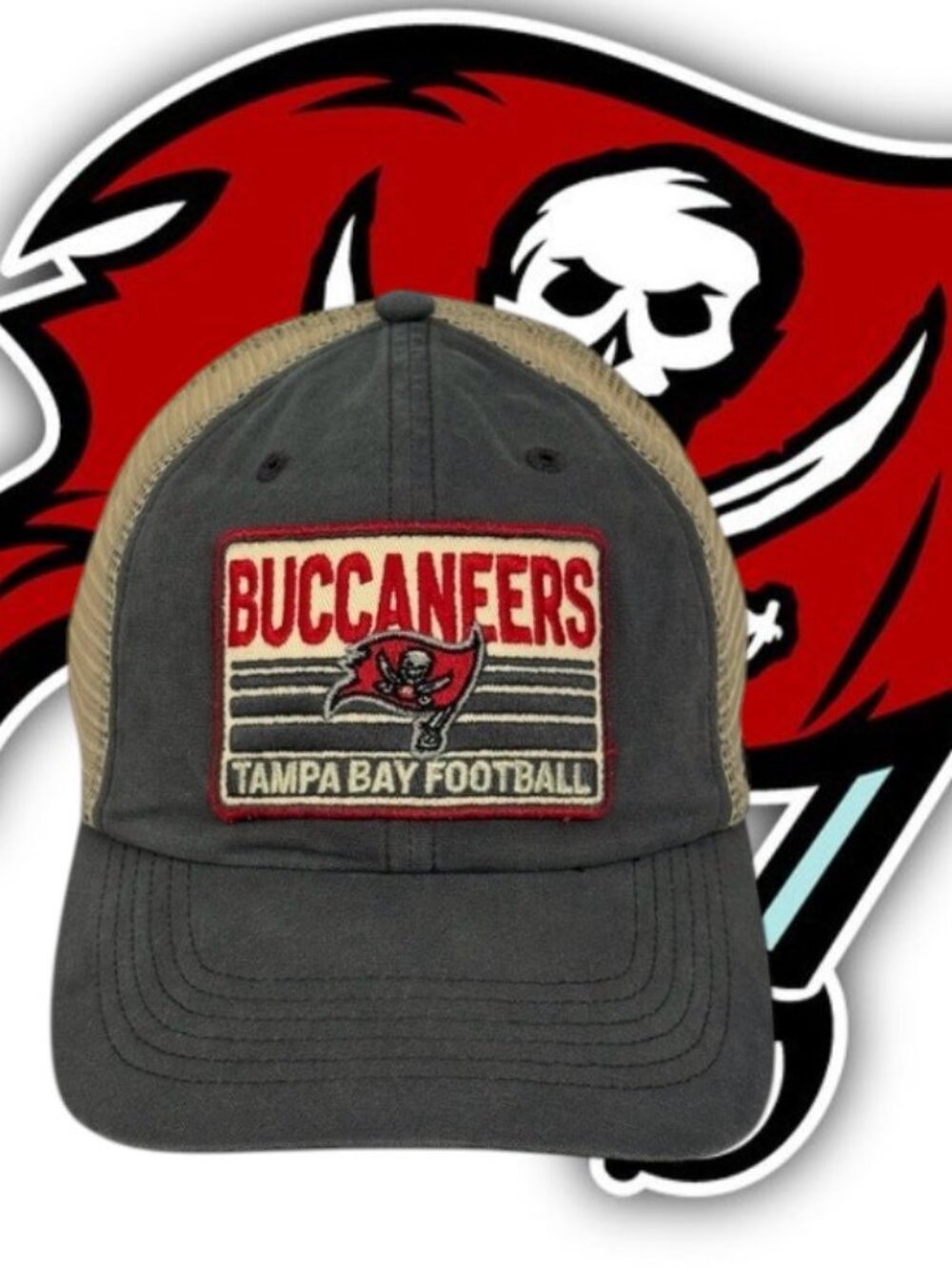 NWT 47 Brand Four Stroke Clean Up Tampa Bay Buccaneers Gray Snapback Hat Cap New